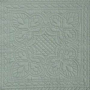 Full/Queen size 3-Piece Reversible Scalloped Edges Microfiber Quilt Set in Seafoam