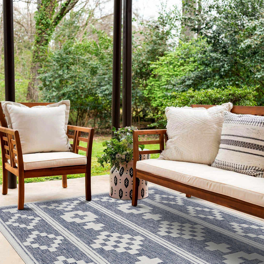 Hiro Blue Outdoor Rug - Clearance