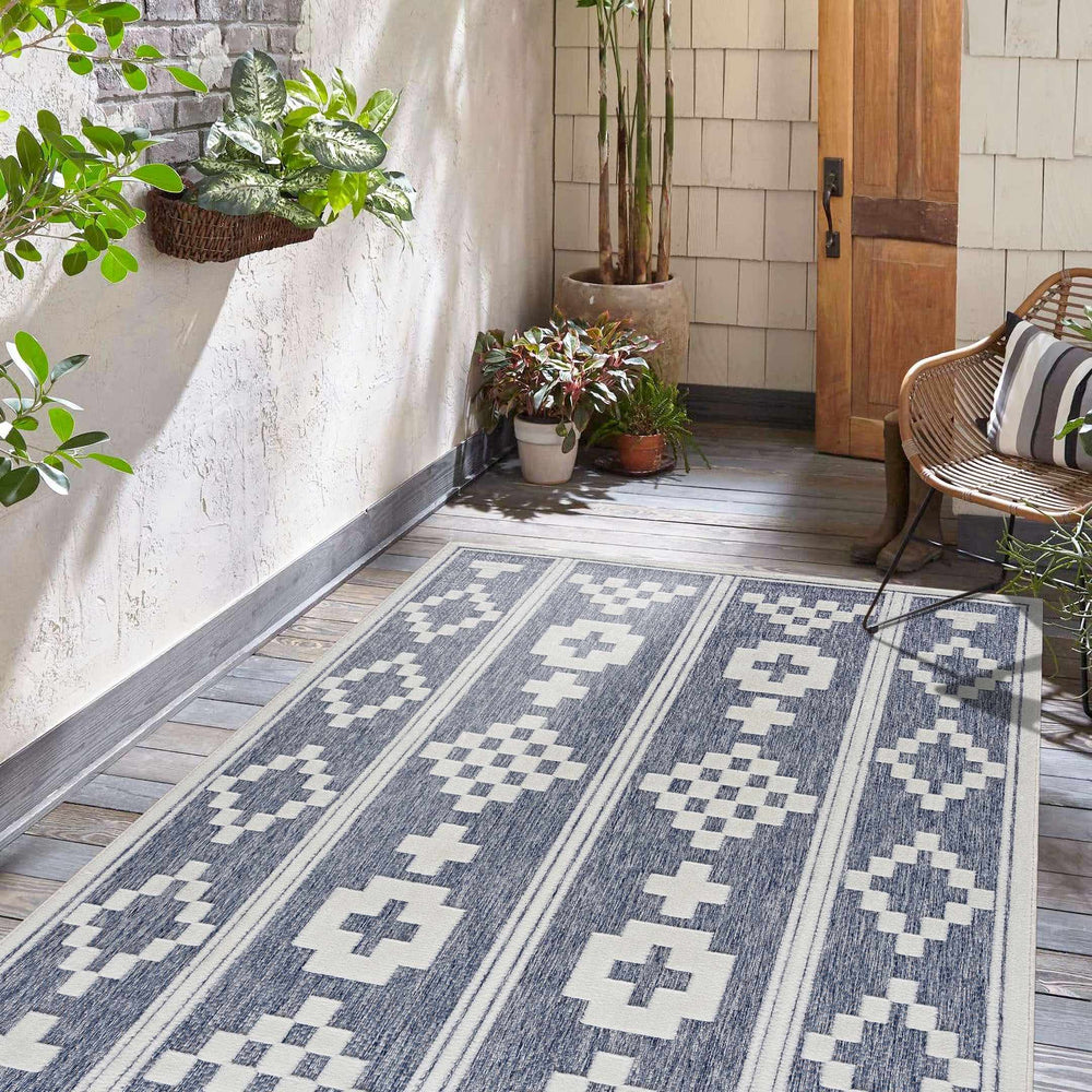Hiro Blue Outdoor Rug - Clearance