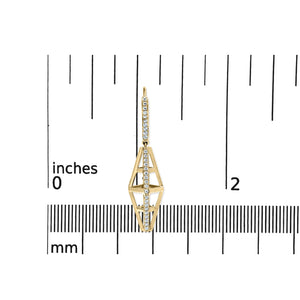 14K Yellow Gold 5/8 Cttw Diamond Geometrical Pillar Drop and Dangle Earrings (G-H Color, SI1-SI2 Clarity)