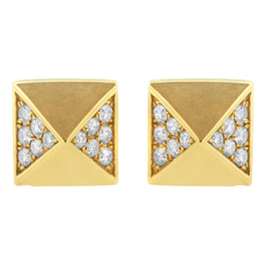 14K Yellow Gold 1/4 Cttw Diamond Pyramid Stud Earring (G-H Color, SI1-SI2 Clarity)