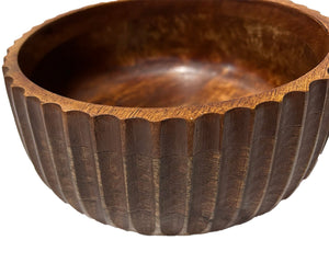 Calabash Bowl Set of 2 | Acacia Wood Serving Bowls | Hand-Carved Decorative Wooden Bowls