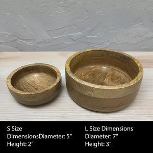 Calabash Bowl Set of 2  | Hand-Carved Decorative Wooden Bowls | Acacia Wood Serving Bowls