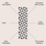Alcudia Geometric Shag Runner Rug