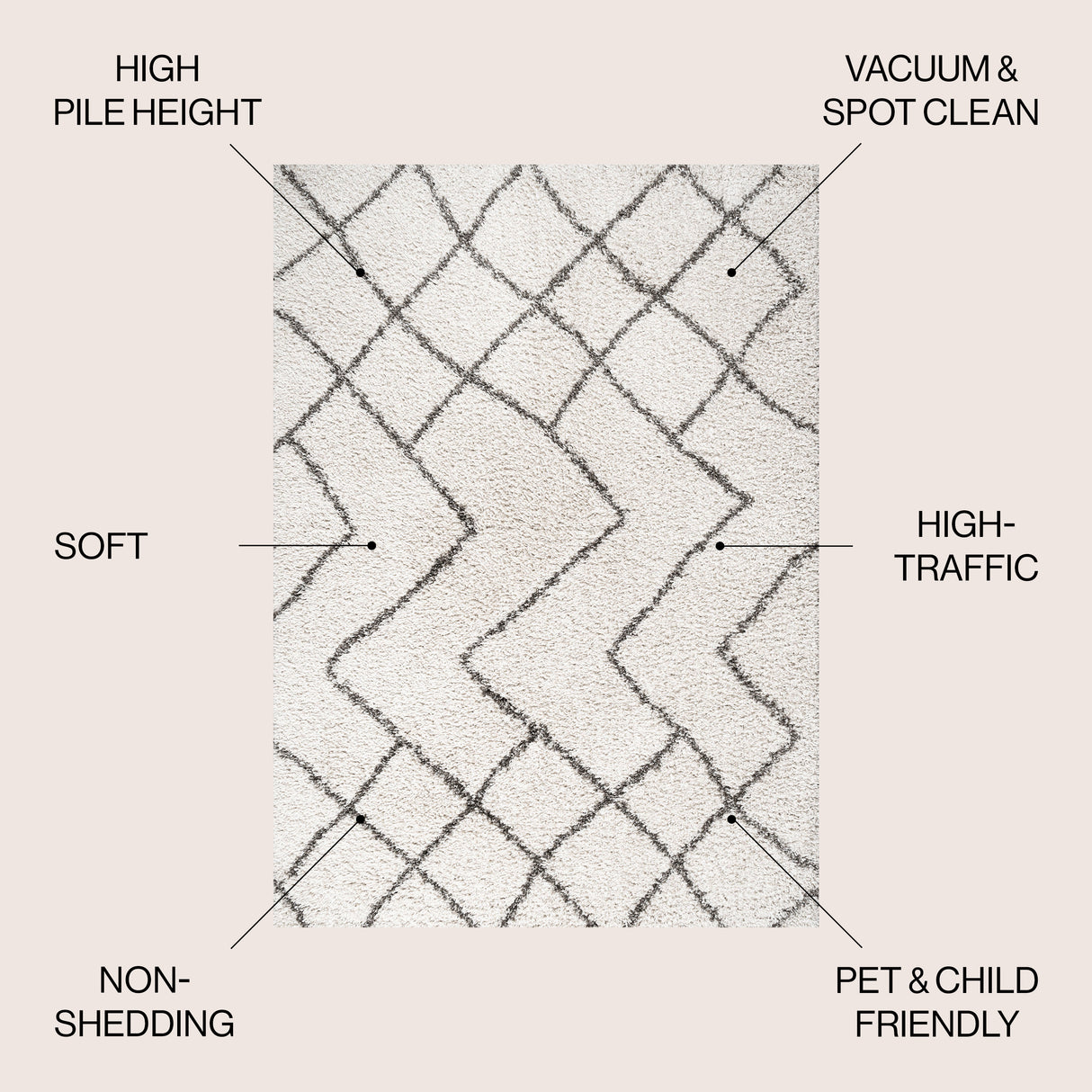 Inca Moroccan Diamond Shag Area Rug