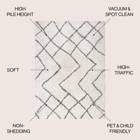 Inca Moroccan Diamond Shag Area Rug