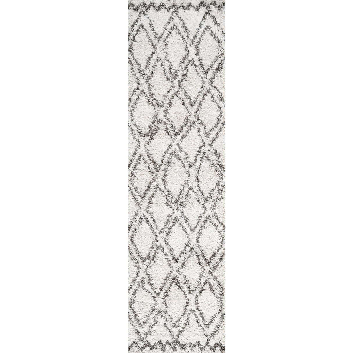 Soller Diamond Trellis Shag Runner Rug
