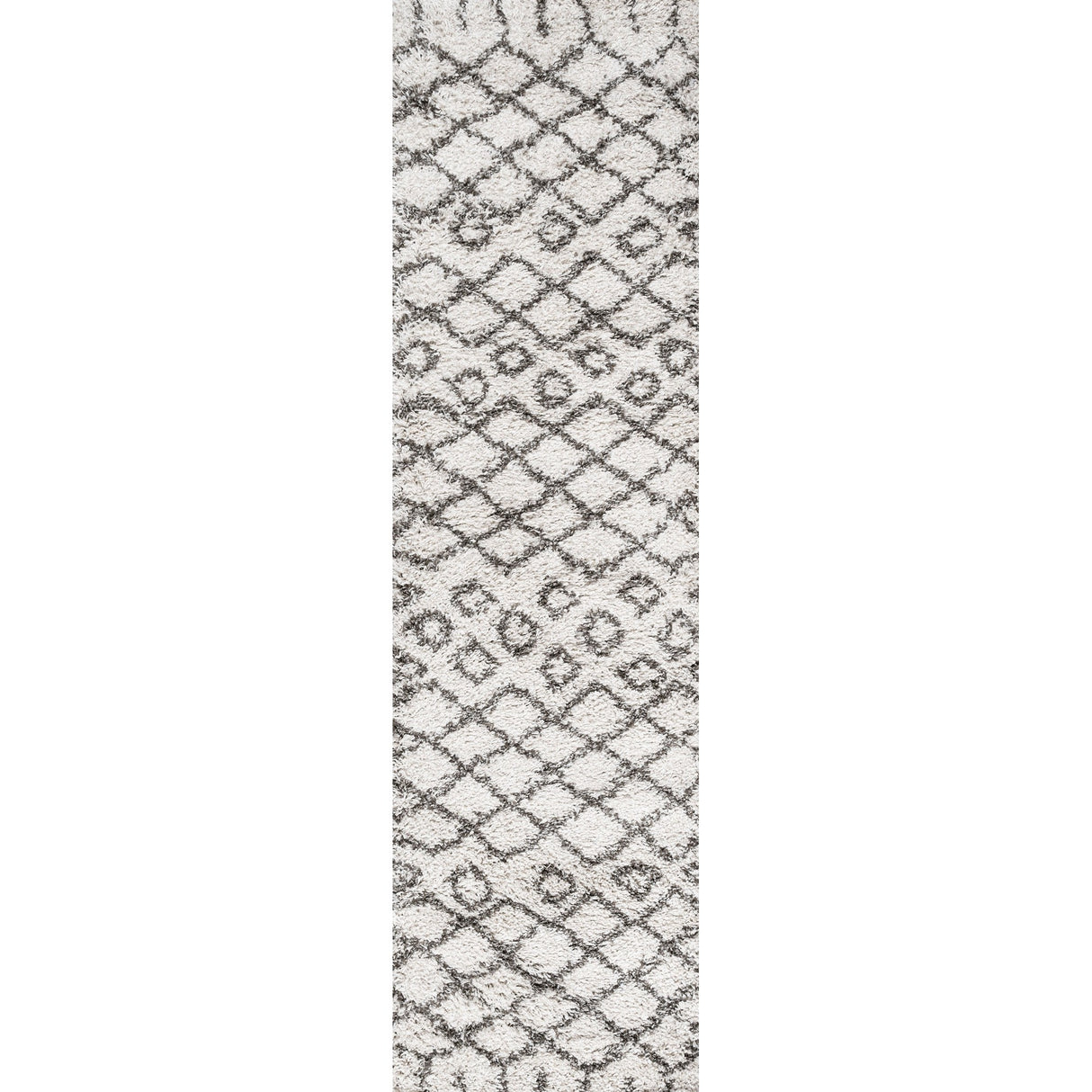 Algaida Moroccan Diamond Shag Runner Rug