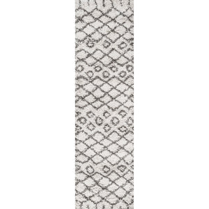 Algaida Moroccan Diamond Shag Runner Rug