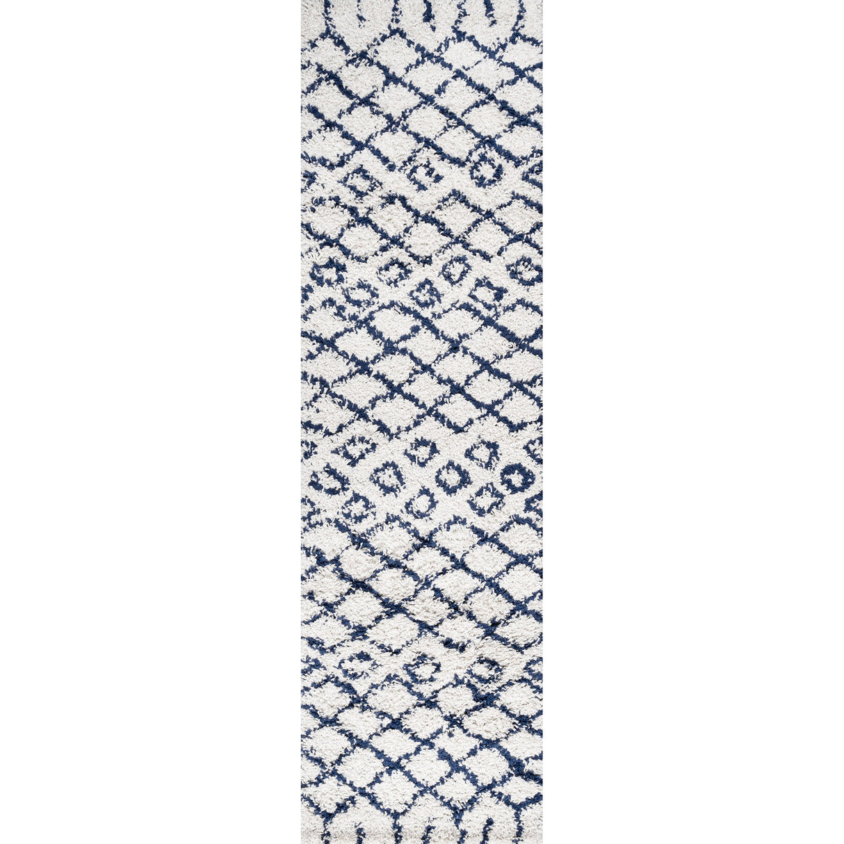 Algaida Moroccan Diamond Shag Runner Rug