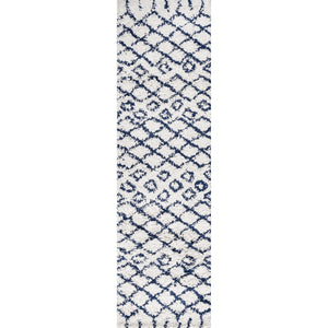 Algaida Moroccan Diamond Shag Runner Rug