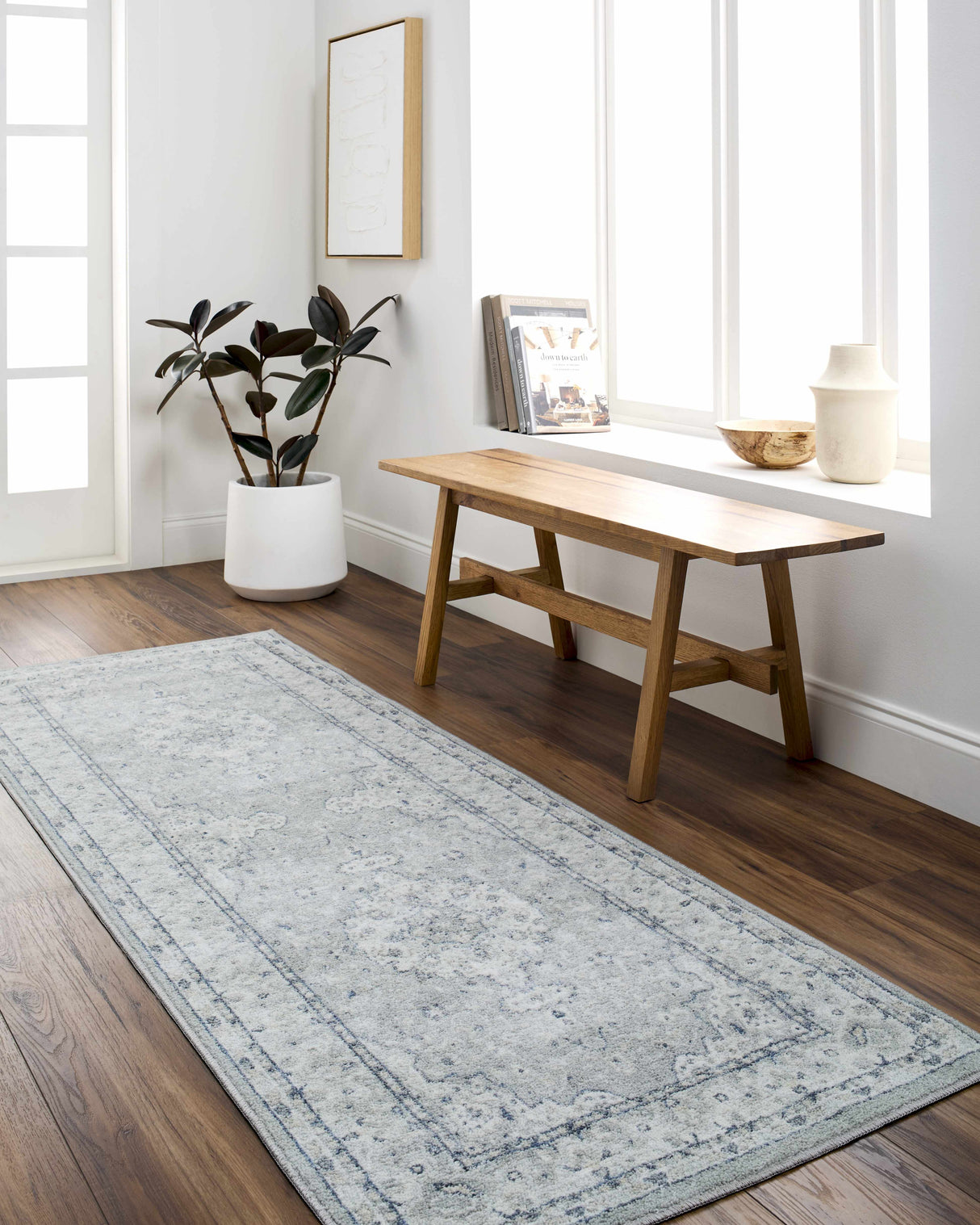 Farai Gray Medallion Area Rug - Clearance