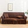 High-Quality Seersucker Stretch Sofa Slipcover with Elastic Bottom and Skirt Washable Furniture Protector for Kids and Pets 1/2/3/4 Seater Options