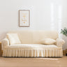High-Quality Seersucker Stretch Sofa Slipcover with Elastic Bottom and Skirt Washable Furniture Protector for Kids and Pets 1/2/3/4 Seater Options