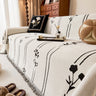 Chenille Jacquard Sofa Throw Cover with Tassel Soft Thick Couch Protector Blanket