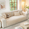 Floral Cotton Quilted Sofa Cover, Non-Slip Couch Protector with Scalloped Edges