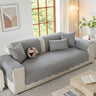 Floral Cotton Quilted Sofa Cover, Non-Slip Couch Protector with Scalloped Edges