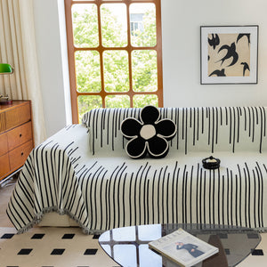Boho Striped Jacquard Throw Sofa Slipcover Chenille Sofa Throws for Couches for Pets Kids Home Decor