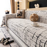 Modern Couch Protector Blanket Woven Chenille Sofa Cover Throw with Artistic Grid