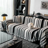 Striped Chenille Sofa Throw Covers, Boho Style Cozy Couch Protector Blanket