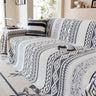 Bohemian Tufted Sofa Cover, Plush Sherpa Throw Blanket with 3D Woven Aztec Stripes