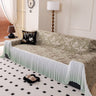 Elegant Botanical Sofa Cover with Pleated Tulle Skirt, Vintage Floral Couch Protector