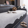 Chenille Couch Cover with Scalloped Edge, Non-Slip Modular Slipcover