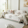 Charming French Country Floral Basket Sofa Throw Cover Rustic Farmhouse-Style Couch Cover Blankets