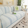 Striped Non-Slip Cooling Couch Cover, Summer Couch Pads for Seat Back Armrest