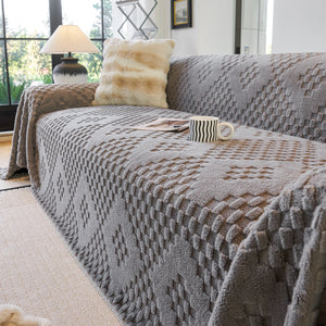 Thickened 3D Plush Premium Living Spaces Couch Covers Soft and Warm Couch Protector Blanket