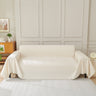 Solid Color Chenille Sofa Throw Blanket, Cozy & Easy Care Fringed Furniture Protector