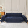 Solid Color Chenille Sofa Throw Blanket, Modern Decor Soft Couch Cover with Fringes