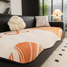 Abstract Art Sofa Cover with Wave Edge, Non Slip Couch Cover for Stylish Homes
