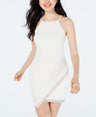 BCX Juniors' Asymmetrical-Hem Rhinestone Dress White Size X-Small