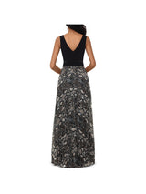 Xscape Women's Snake Embossed Chiffon Gown Black Size 2