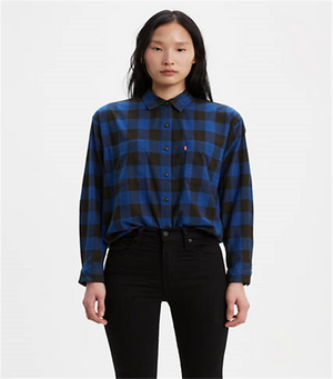 Levi's Women's Utility Shirt Navy  Size Large