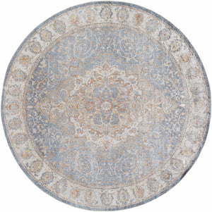 Aurum Blue & Beige Washable Area Rug - Clearance