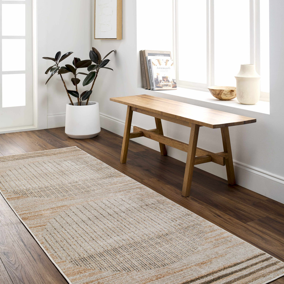 Thad Beige Washable Area Rug – Tuesday Morning