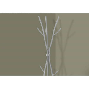 74-inch Freestanding Silver Metal Coat Rack Entryway Hall Tree Umbrella Stand