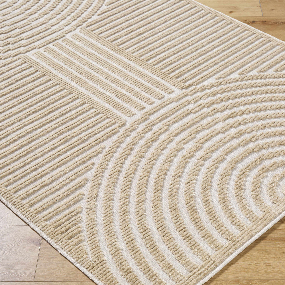 Deron Beige Washable Area Rug