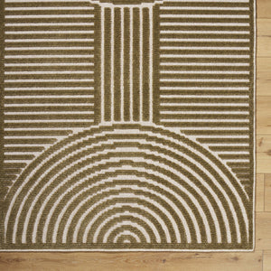 Deron Khaki Washable Area Rug