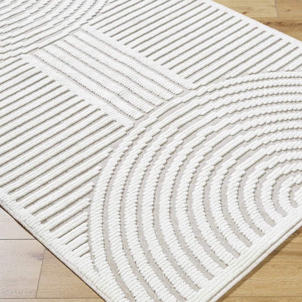 Deron Ivory 3D Rainbow Washable Rug
