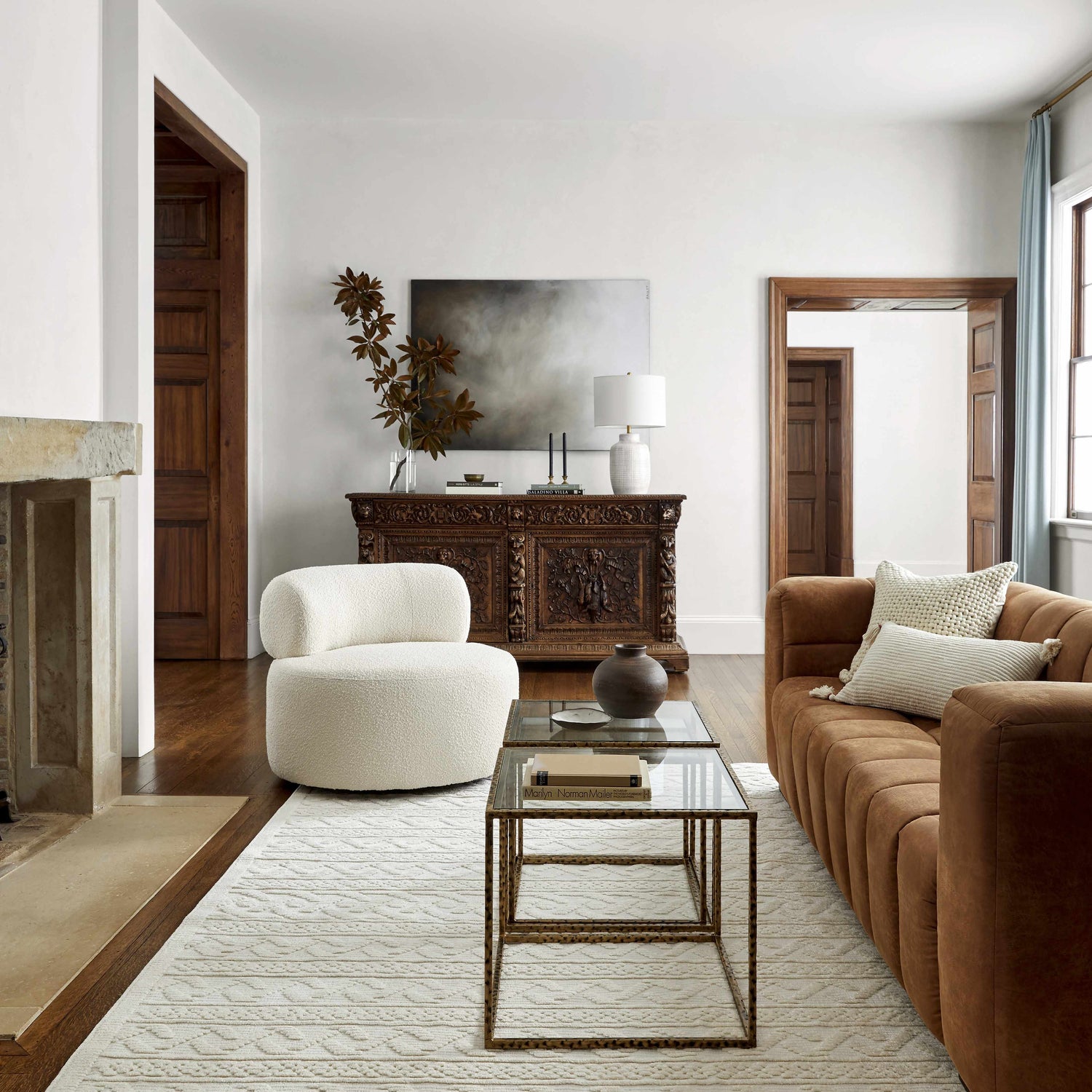 Fadey White 3D Washable Rug