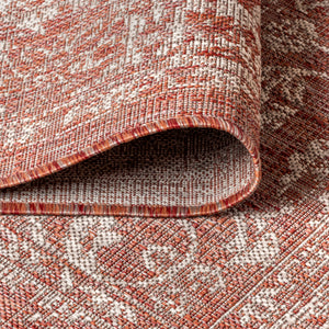 Tela Bohemian Textured Weave Floral Indoor/Outdoor Area Rug