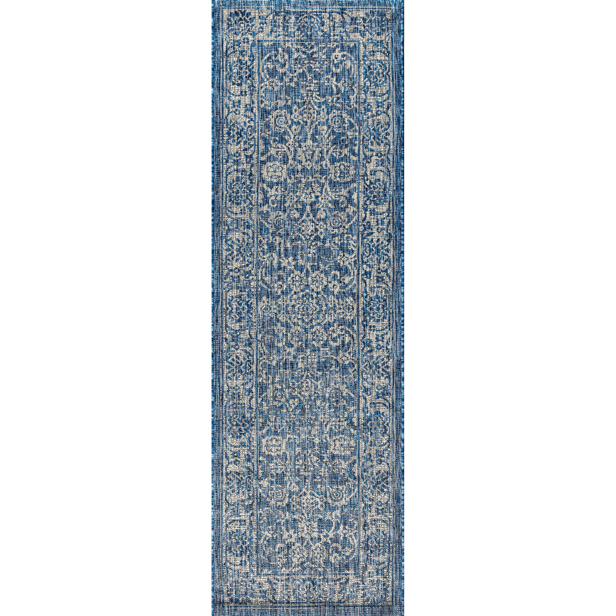 Tela Bohemian Textured Weave Floral Indoor/Outdoor Runner Rug