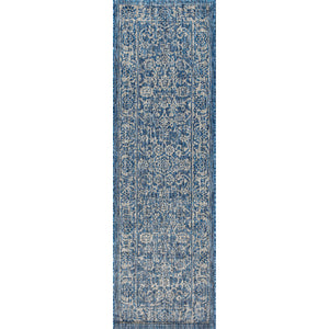Tela Bohemian Textured Weave Floral Indoor/Outdoor Runner Rug