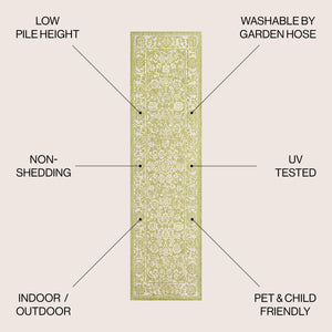 Tela Bohemian Textured Weave Floral Indoor/Outdoor Runner Rug