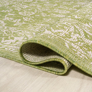 Tela Bohemian Textured Weave Floral Indoor/Outdoor Round Area Rug