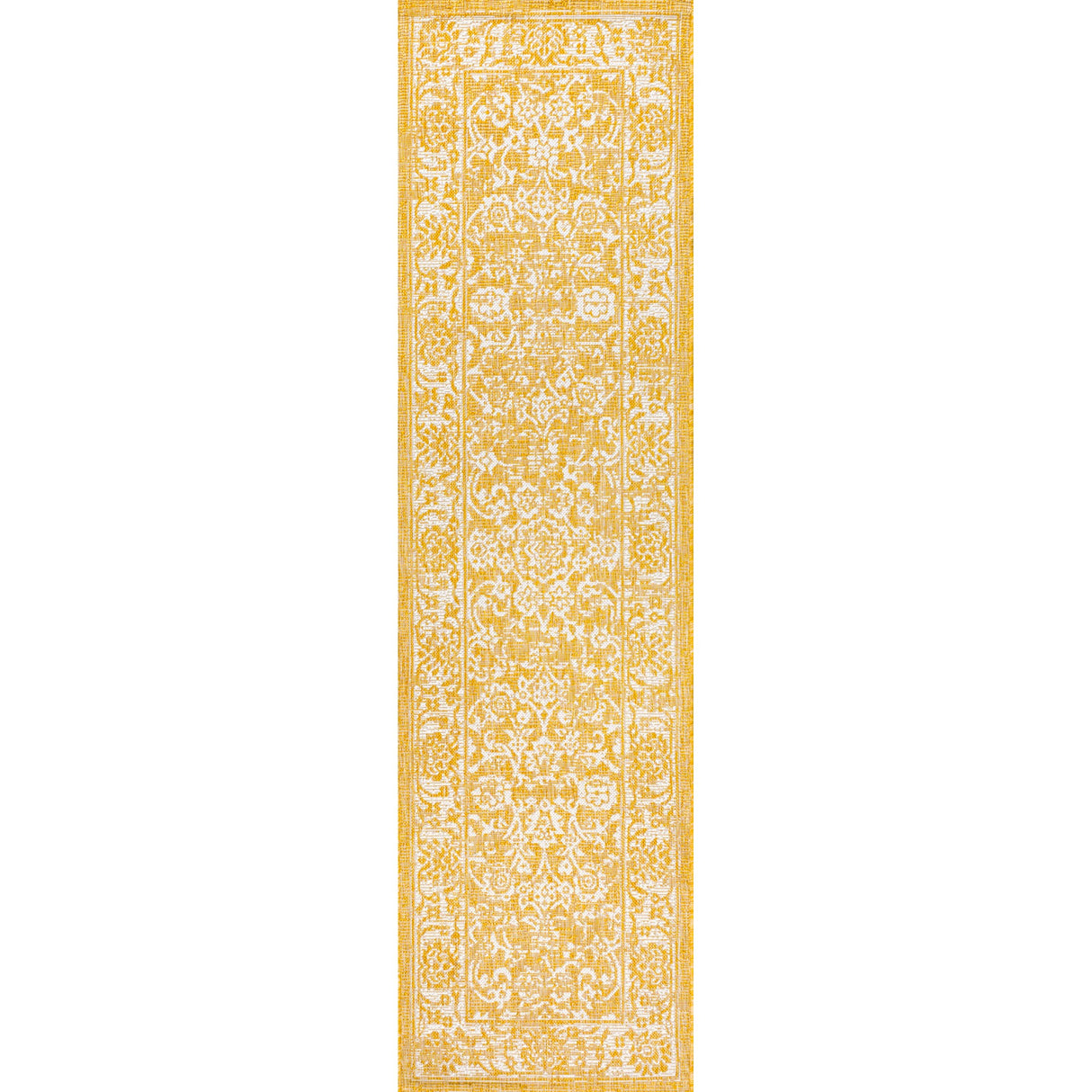 Tela Bohemian Textured Weave Floral Indoor/Outdoor Runner Rug