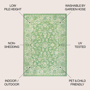 Tela Bohemian Textured Weave Floral Indoor/Outdoor Area Rug